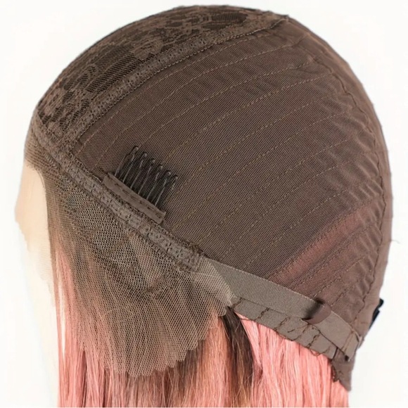 200% Density 18” #4/Pink Straight Human Hair Colored Wig - Picture 5 of 10